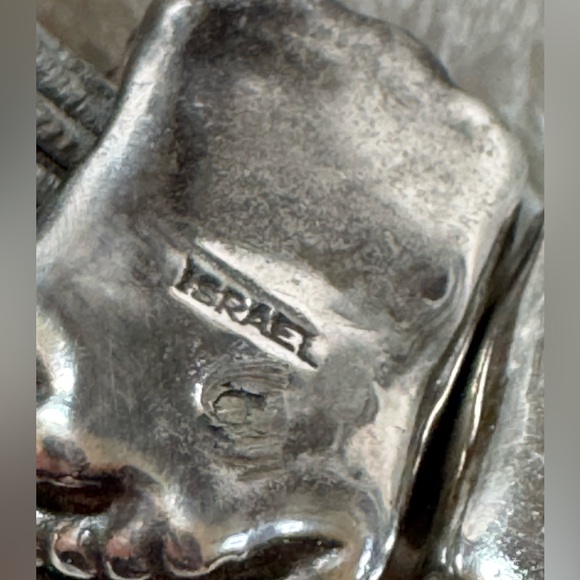 Gray and sterling silver necklace.  Made in Israel. - Picture 14 of 14